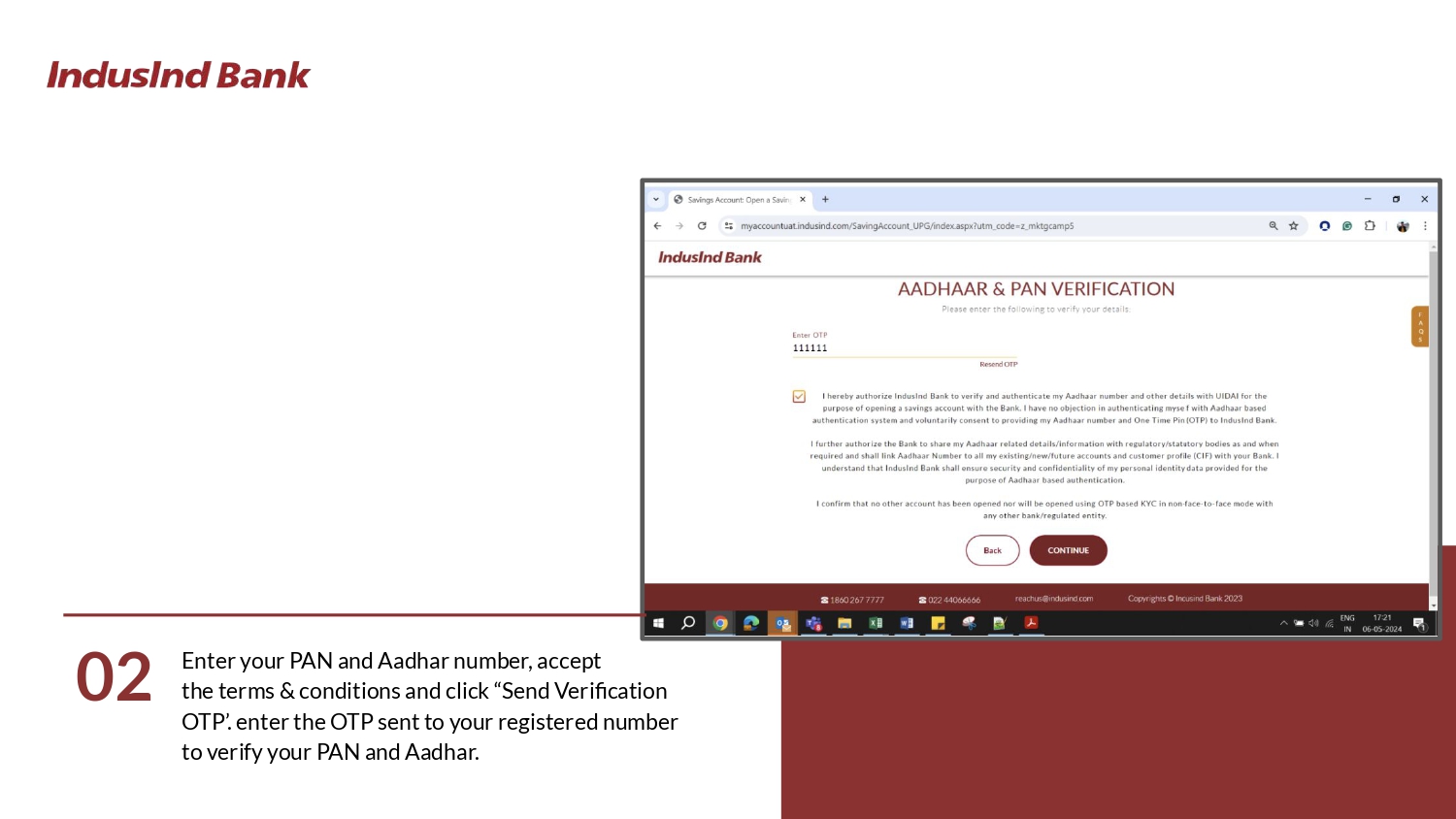 indusind bank zero balance account opening online